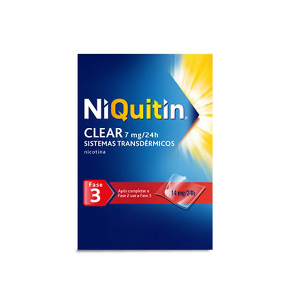 Picture of Niquitin Clear , 7 mg/24 h Saqueta 7 Unidade(s) Sist transder
