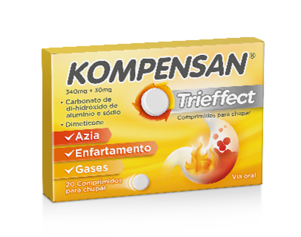 Imagem de Kompensan Trieffect , 340 mg + 30 mg Blister 20 Unidade(s) Comp chupar