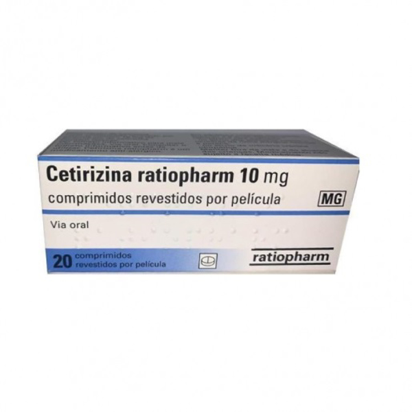 Imagem de Cetirizina ratiopharm MG, 10 mg x 20 comp rev