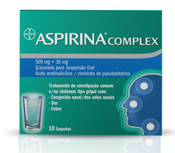 Picture of Aspirina Complex , 500 mg + 30 mg 10 Saqueta Granul susp oral