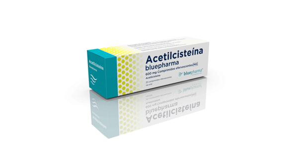 Imagem de Acetilcisteína Bluepharma MG, 600 mg x 20 comp eferv