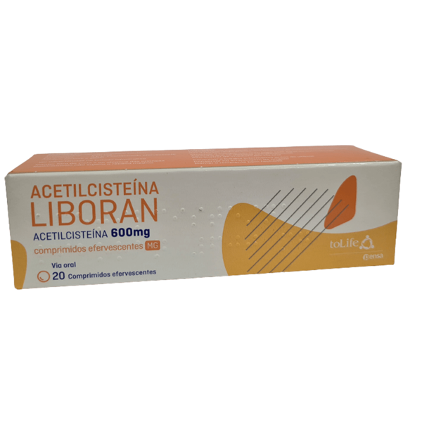 Imagem de Acetilcisteína Liboran MG, 600 mg Recipiente para comprimidos 20 Unidade(s) Comp eferv
