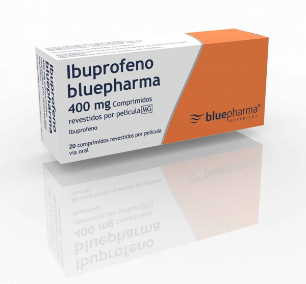 Picture of Ibuprofeno Bluepharma MG, 400 mg x 20 comp rev
