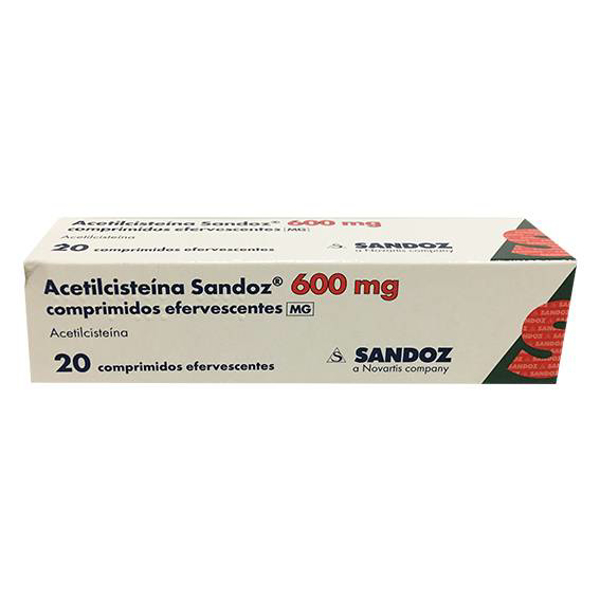 Picture of Acetilcisteína Sandoz MG, 600 mg x 20 comp eferv